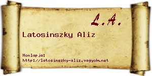 Latosinszky Aliz névjegykártya